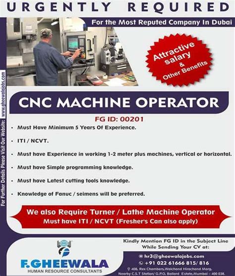 cnc cutting machine vacancy in uae|cnc operator jobs in UAE.